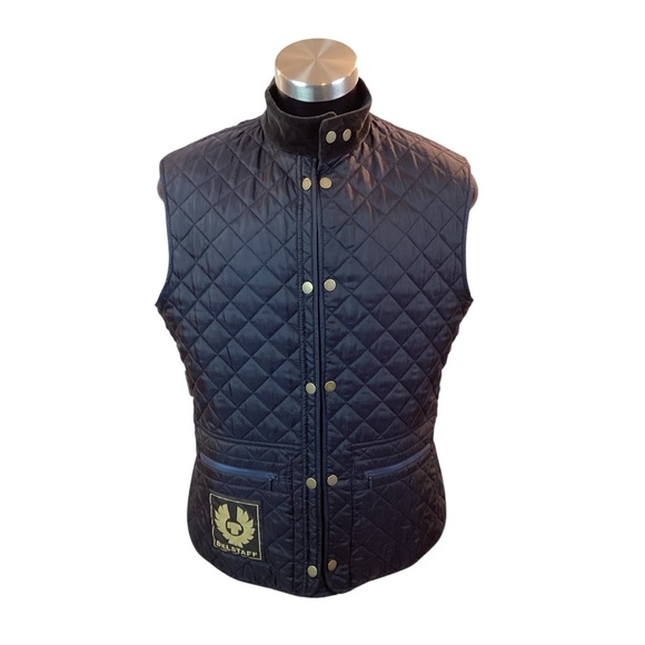 Belstaff Reversible Mens XL Quilted Snap Front Vest Navy - Picture 3 of 16